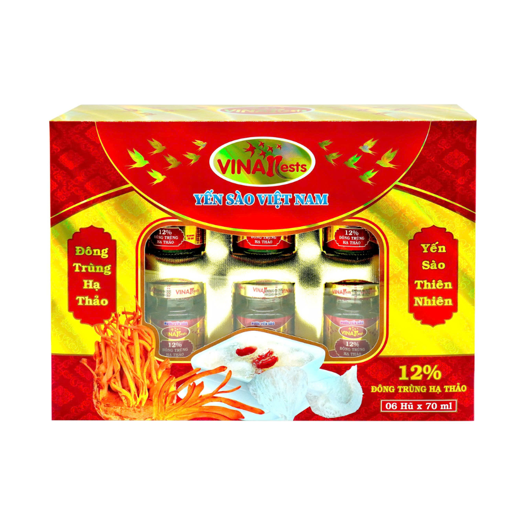 Nước yến sào VinaNests Đông Trùng Hạ Thảo 12%: Nước yến sào VinaNests Đông Trùng Hạ Thảo 12%: